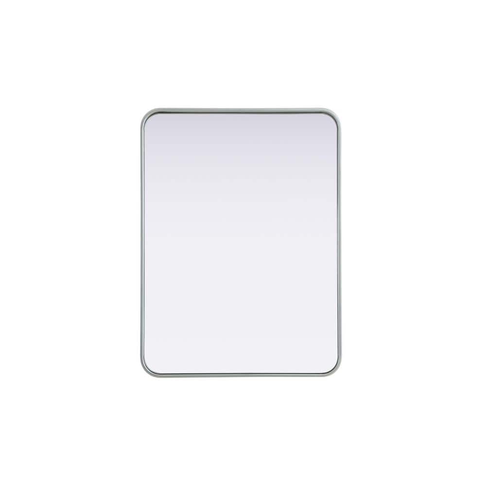 Timeless Home Silver 24 in. W x 32 in. H Contour Wall Mirror