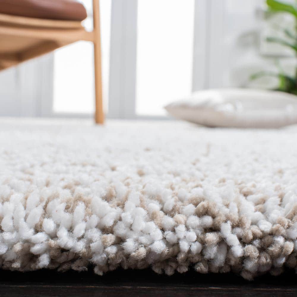 Sand Ivory Hand-Tufted Shag 4' x 6' Area Rug