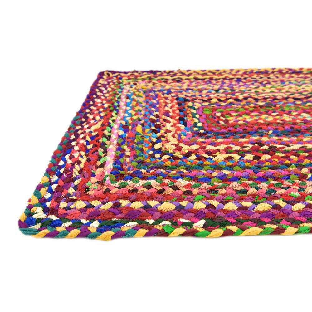 Handmade Multicolor Braided Cotton Runner Rug