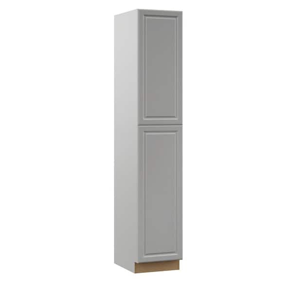 Hampton Bay Designer Series Elgin Assembled 18x96x23.75 in. Pantry Kitchen Cabinet in Heron Gray