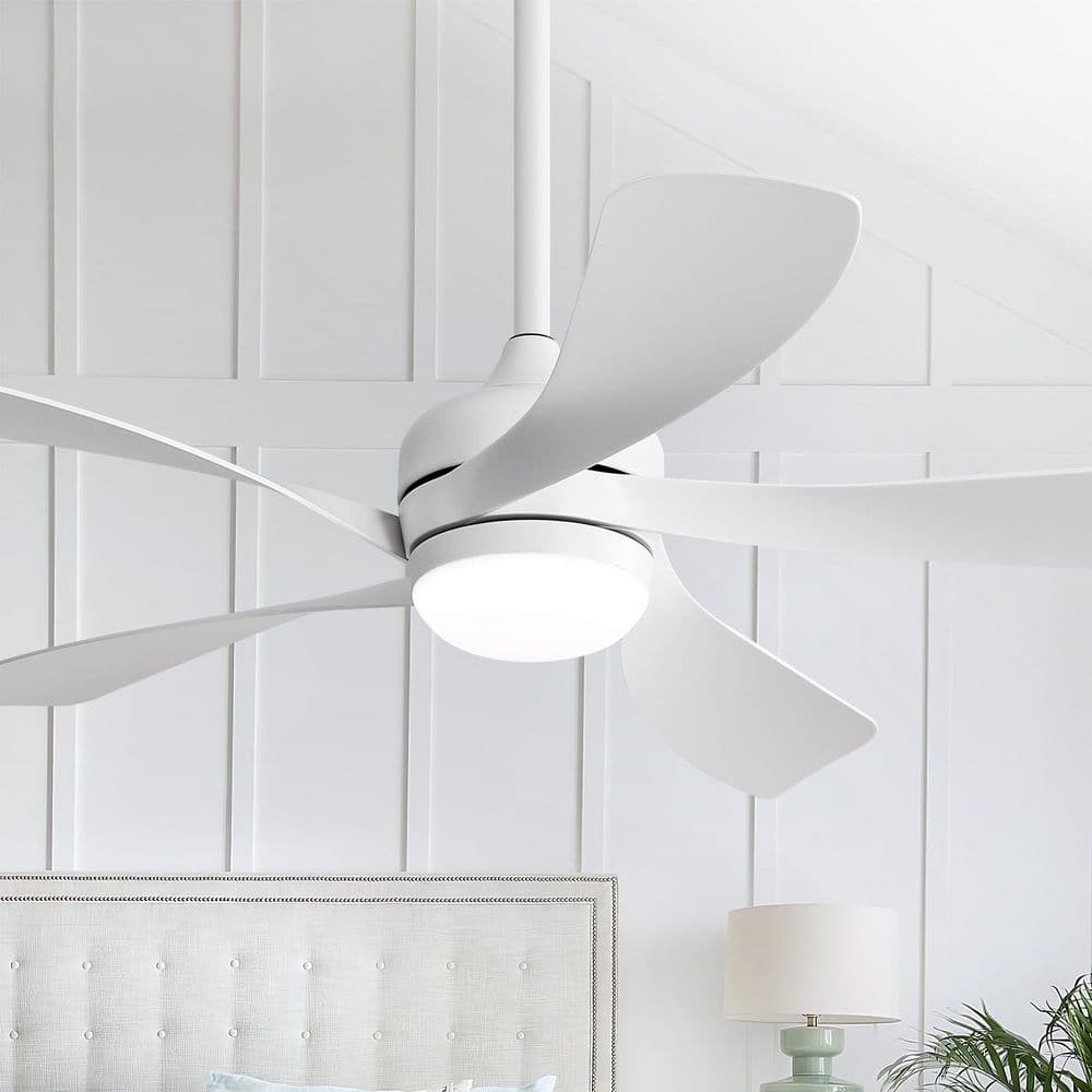 52 in. 6 Speed Farmhouse Indoor/Outdoor White Propeller Downrod Mount Ceiling Fan with Light Kit and DC Motor Remote price history on PriceWatchPro