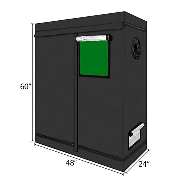 Unbranded - 4 ft. W x 2 ft. D x 5 ft. H Black Plant Grow Tent with Observation Window