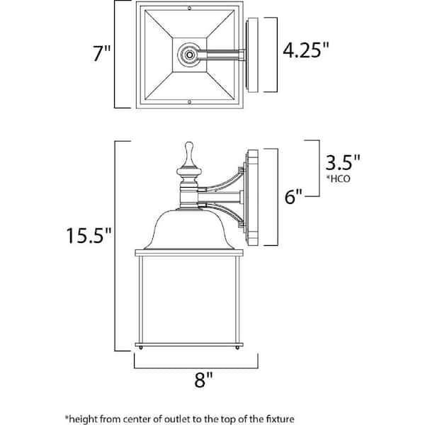 Senator 1-Light Black Outdoor Wall Lantern Sconce