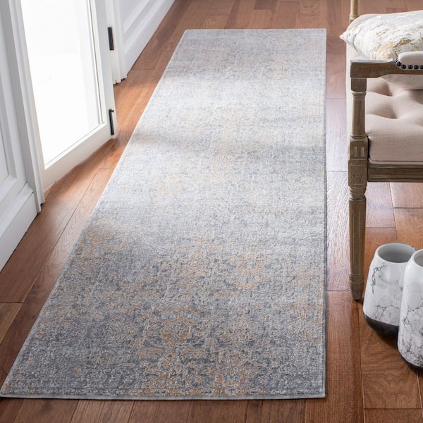 Webster 3 ft. x 10 ft. Gray/Beige Abstract Distressed Runner Rug