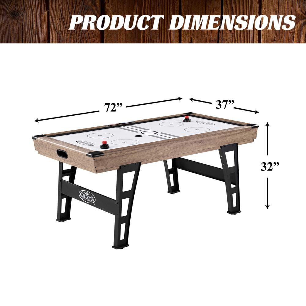 Grant 6' Oak Wood Grain Air Hockey Table with Steel Legs