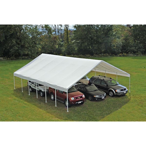 30 ft. W x 40 ft. D Ultra Max Industrial Canopy in White with Steel Frame and Best-in-Class Swedged Pipes