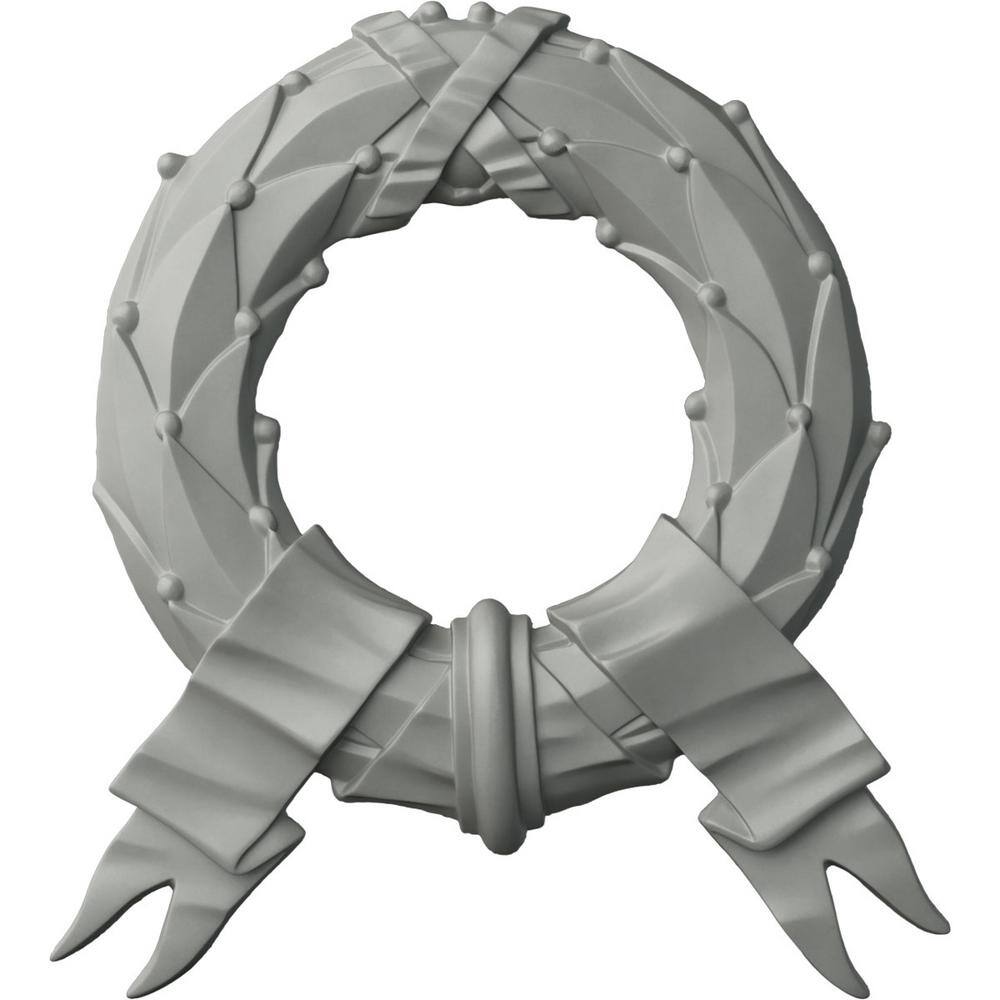 Primed White Urethane Wreath Onlay Scroll 11.38'' H x 10.25'' W