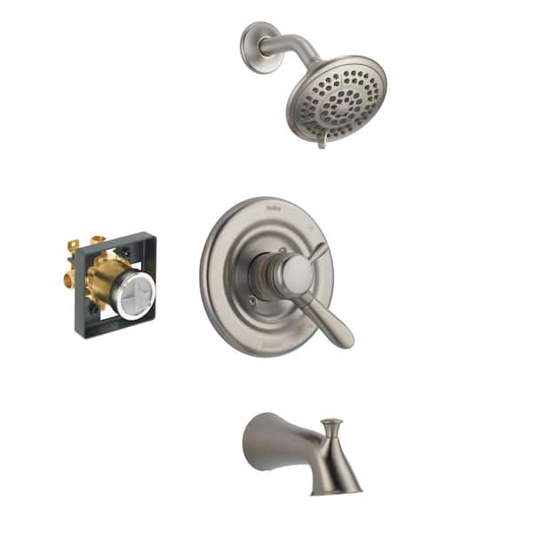 Lahara Single Handle 5-Spray Tub and Shower Faucet 1.75 GPM in Stainless Valve Included