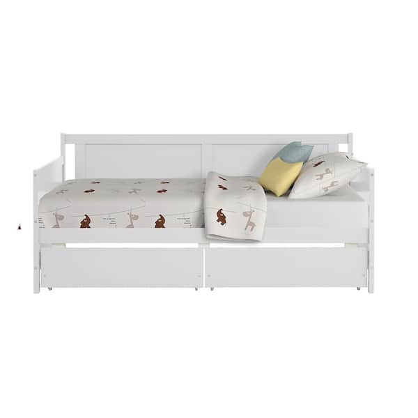 Utopia 4niture Clementine Wooden White Twin Size Daybed with 2-Drawers