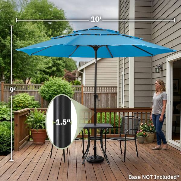 10ft steel market outdoor patio umbrella espidoo Solar LED Umbrella: Offset Hanging with 40 LED Lights - Dark Green Water-Resistant Polyester for Backyard, Poolside & Dining designed for durability and style in your outdoor space Best Choice Products 10ft Outdoor