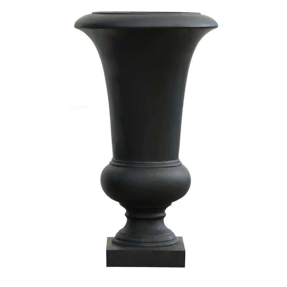 LuxenHome 22.75 in. H Black Slim MgO Urn Planter WH039-B - The Home Depot