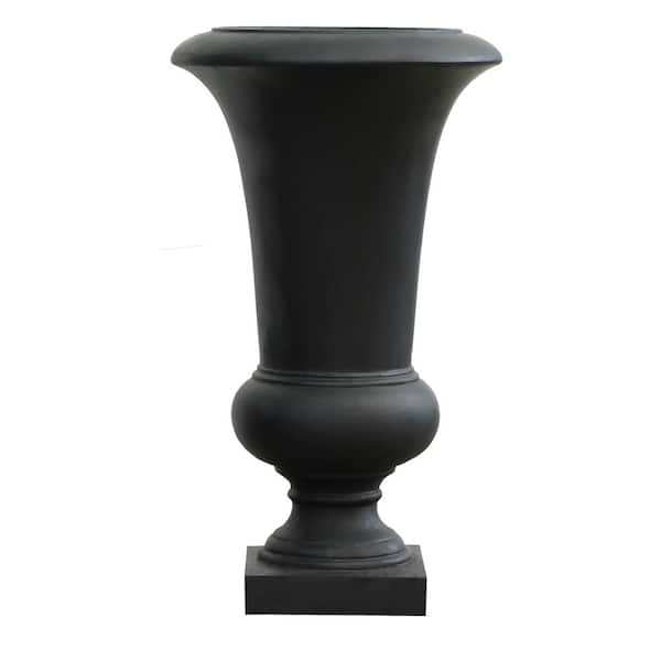 LuxenHome 22.75 in. H Black Slim MgO Urn Planter