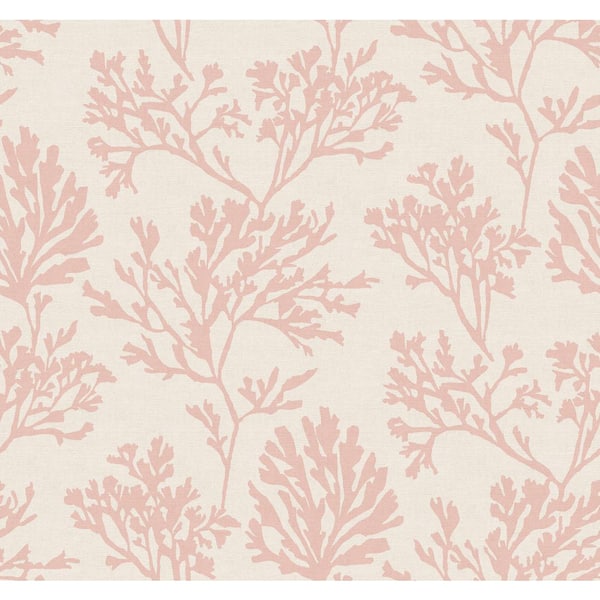 A-Street Prints Tortuga Pink Coral Weave Wallpaper Sample