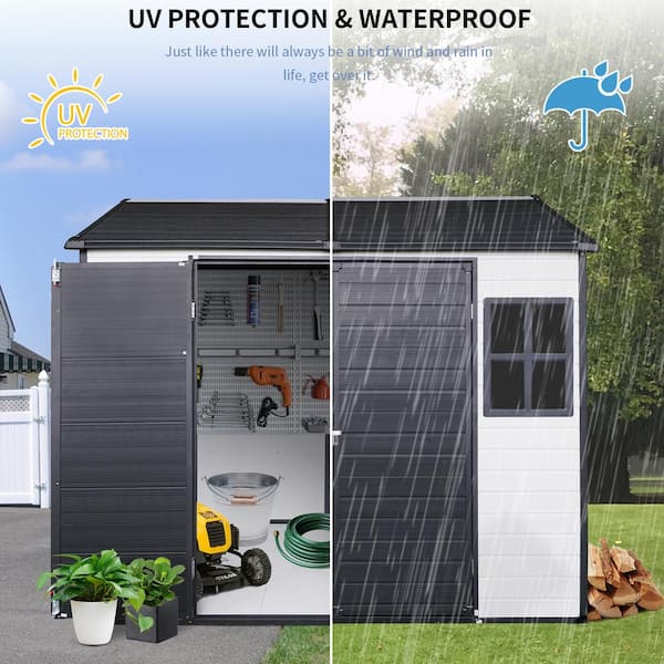 Storhaus 8 ft. W x 6 ft. D Resin Outdoor Storage Shed Waterproof