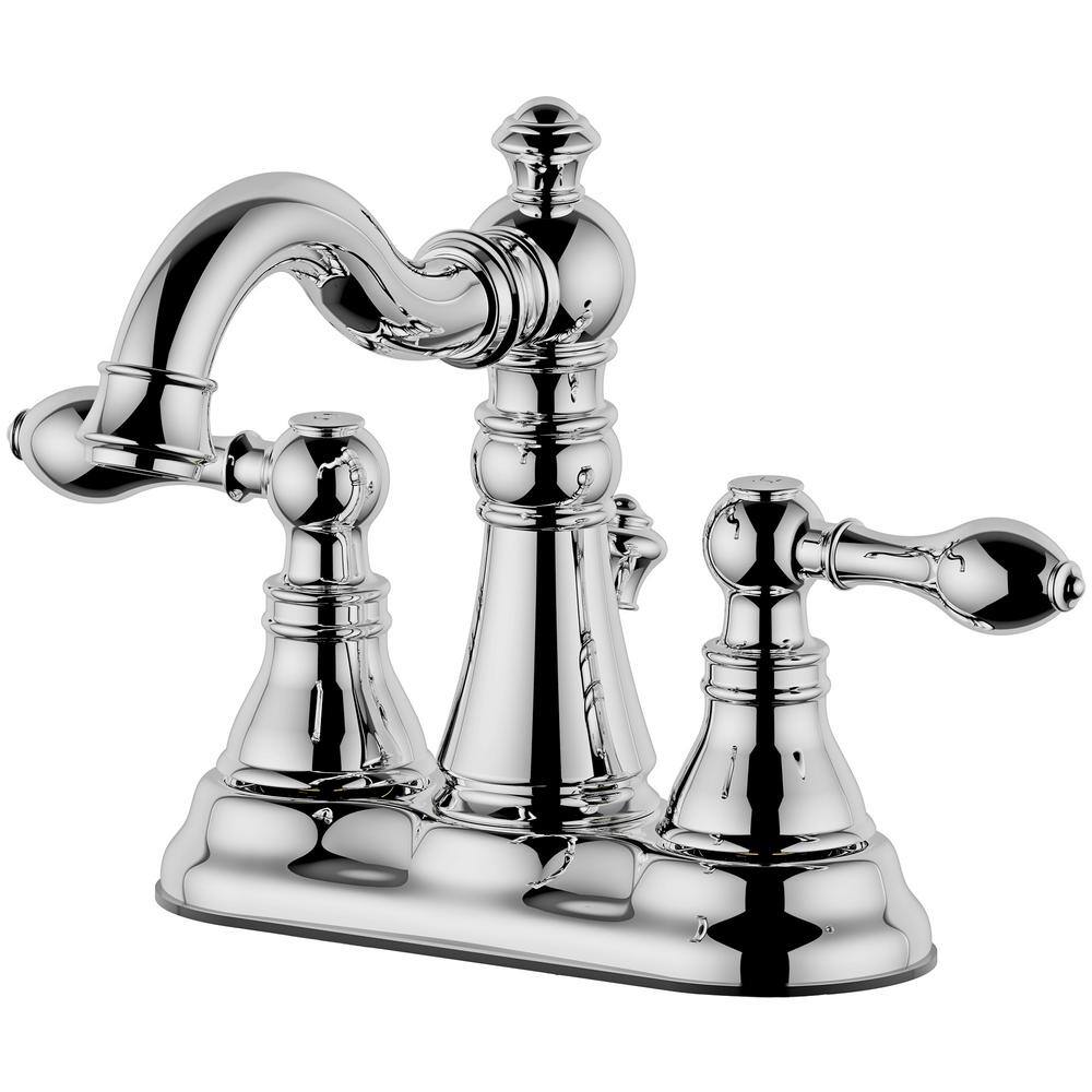 Centerset 2-handle Bathroom Faucet with Drain Assembly