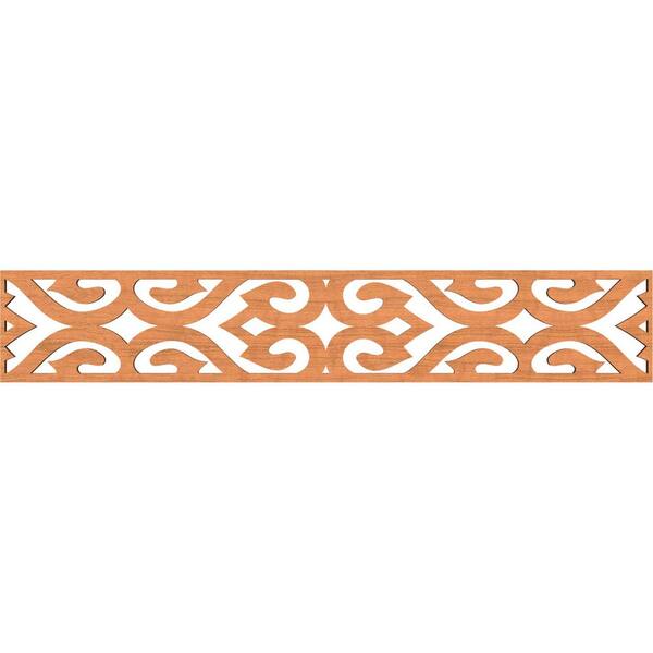 Ekena Millwork Keene Fretwork 0.375 in. D x 46.625 in. W x 8 in. L Cherry Wood Panel Moulding