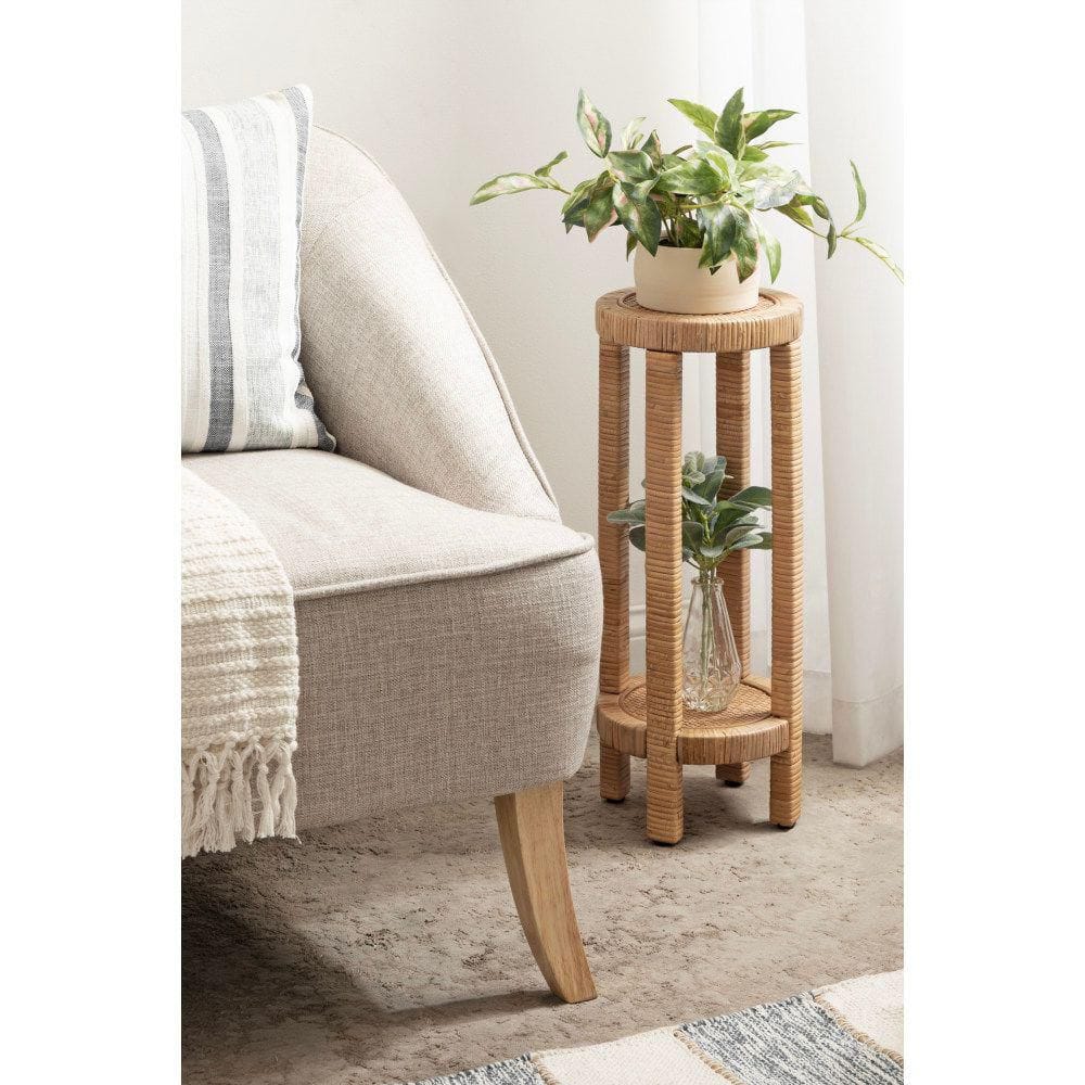 Rafina 8.5 in. Natural Round MDF End Table - thumbnail 9