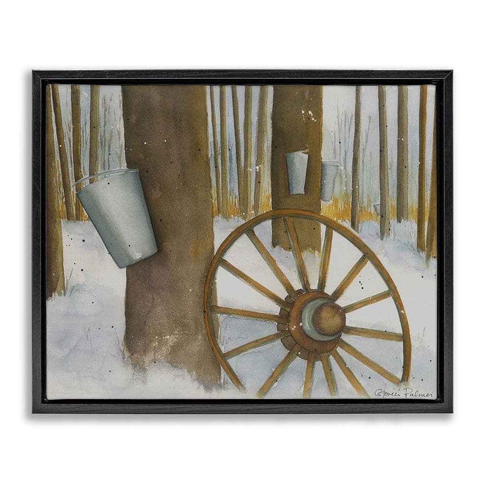 Maple Sugaring Trees by Gloria Palmer 1-Piece Floater Frame Graphic Print Nature Poster Art Print 21 in. x 17 in. price history on PriceWatchPro