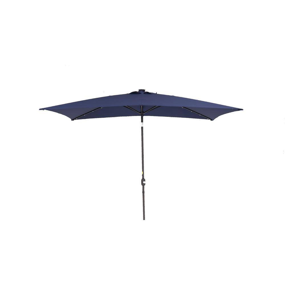 10 ft. Market Patio Umbrella in Dark Blue with LED