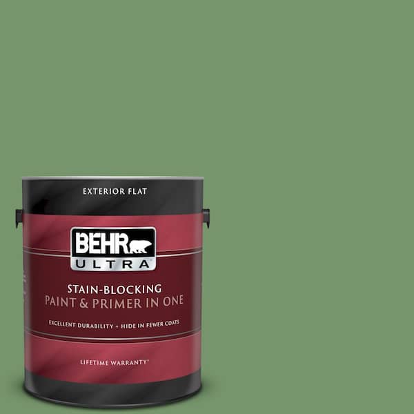 BEHR ULTRA 1 gal. #UL210-16 Botanical Green Flat Exterior Paint and Primer in One