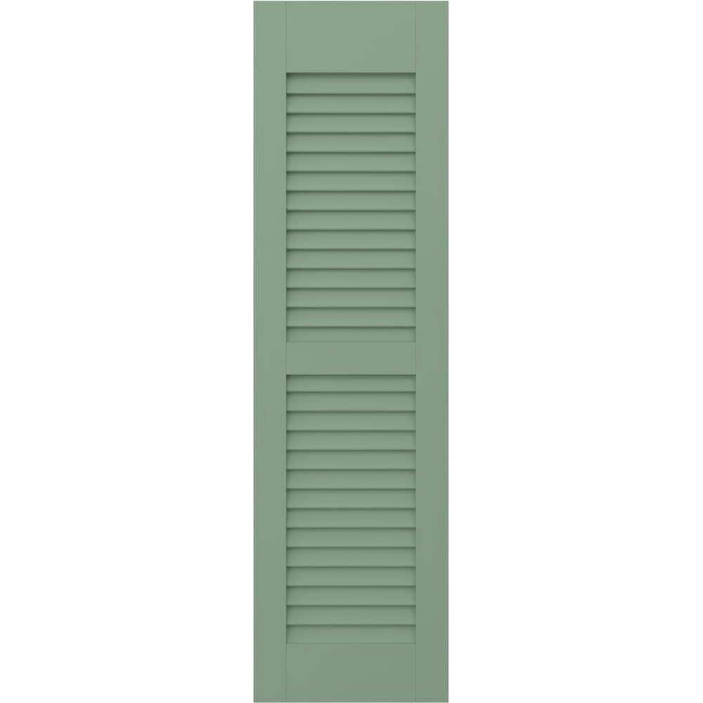 Americraft 12 in. W x 67 in. H 2-Equal Louver Exterior Real Wood Shutters Pair in Track Green price history on PriceWatchPro