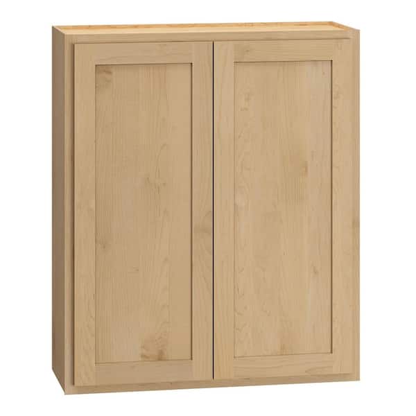 QuickShip Cottage 33 in. W x 12 in. D x 39 in. H Assembled Plywood Shaker Wall Kitchen Cabinet in Canopy Partial Overlay
