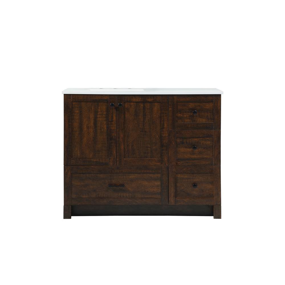 Simply Living 42 in. Single Bathroom Vanity in expresso with Quartz Vanity 