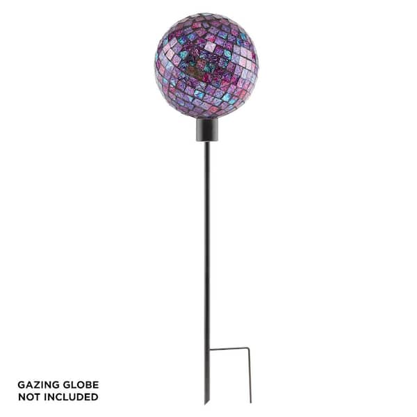 31 in. Tall Outdoor Metal Gazing Globe Display Stand, Black