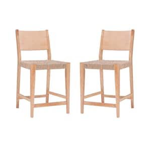 Marlene Natural 24 in. Counter Stool with Woven Rope Seats