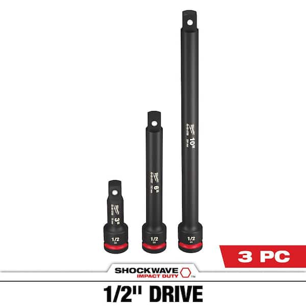 SHOCKWAVE Impact Duty 1/2 in. Drive Socket Extension Set (3-Piece)