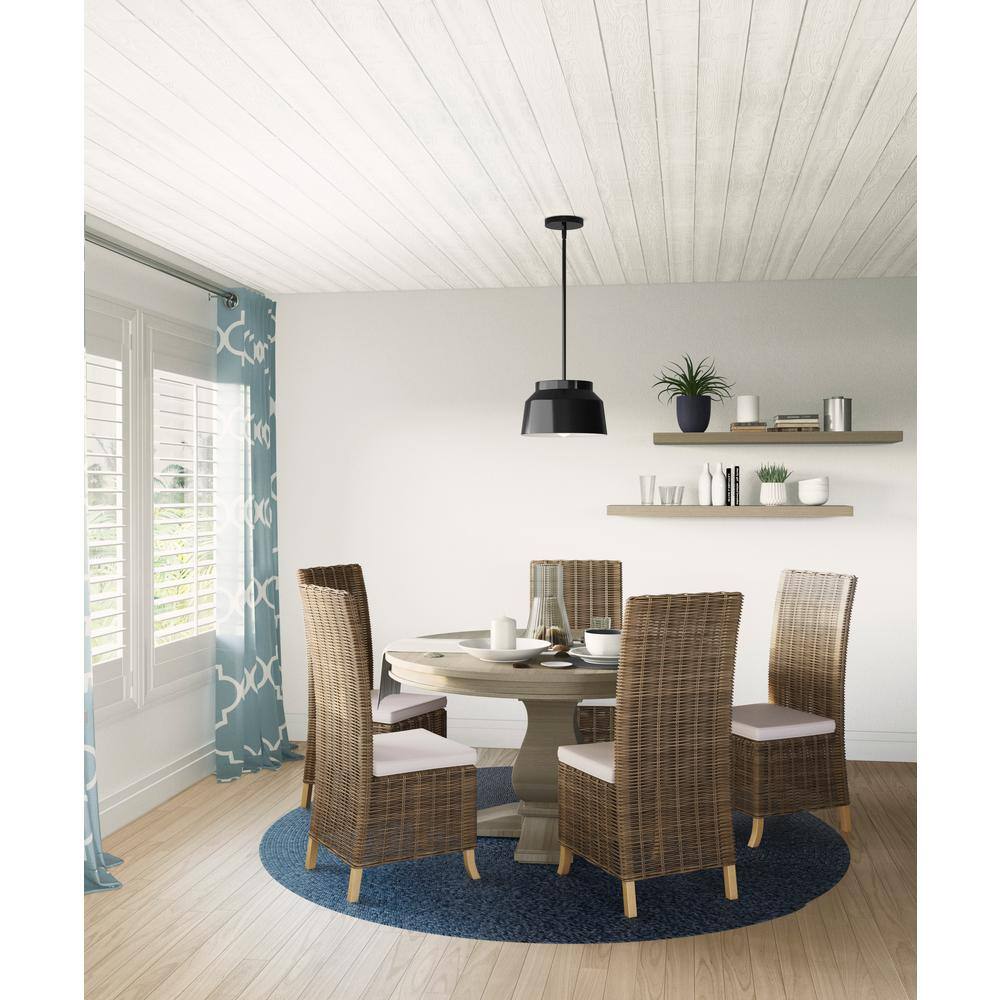 Matte Black Aluminum LED Single Bell Pendant Light