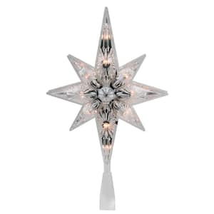 10.75 in. Faceted Star of Bethlehem Christmas Tree Topper - Clear Lights
