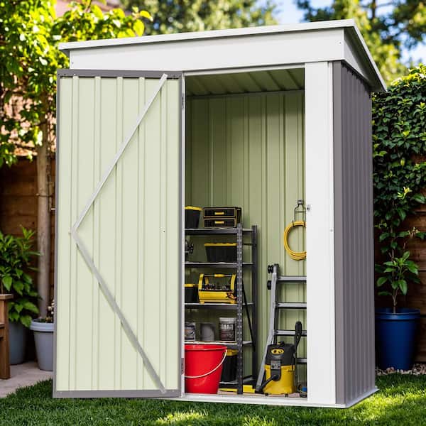 Tozey 5 ft. W x 3 ft. D Outdoor Storage Metal Shed, Lockable
