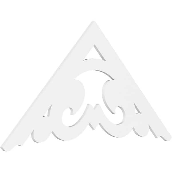 Ekena Millwork 1 in. x 72 in. x 36 in. (12/12) Pitch Preston Gable Pediment Architectural Grade PVC Moulding