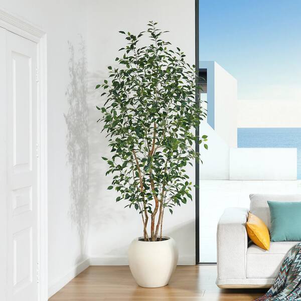 Tuxiaobu 28 inch Kunstplanten Groen Banyan stengels, Faux Ficus Takje