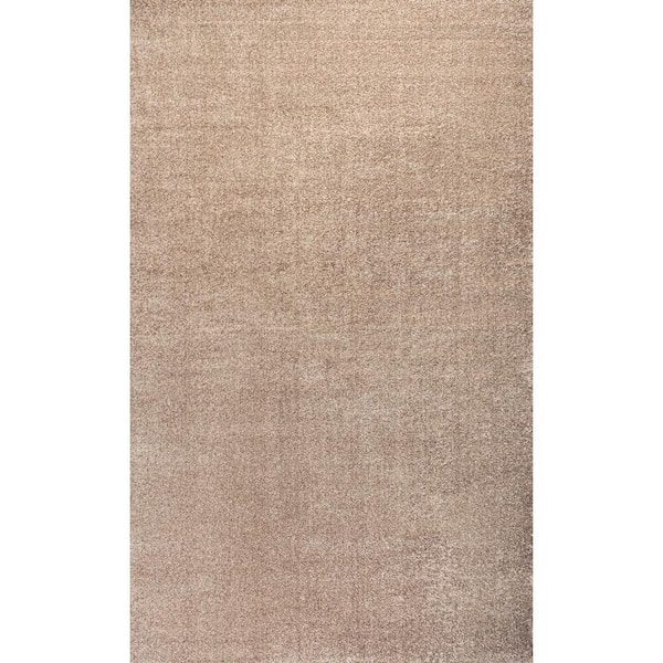 Haze Solid Low-Pile Beige 12 ft. x 15 ft. Area Rug