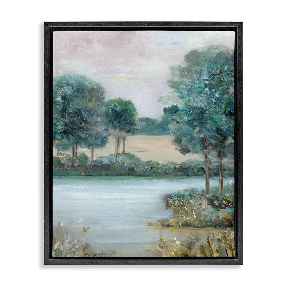 River Marsh in Forest by Sally Swatland 1-Piece Black Floater Frame Nature Graphic Art Print 21 in. x 17 in. price history on PriceWatchPro