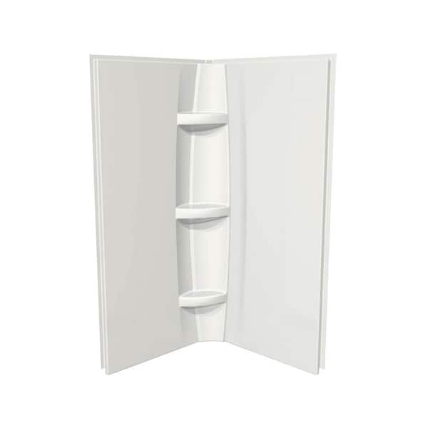 MAAX Acrylic 40 in. 40 in. x 72 in. 2Piece DirecttoStud Corner Shower Surround Kit in White