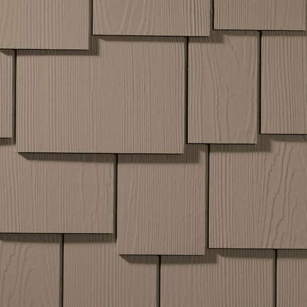 Hardie Shingle HZ5 15.25 in. x 48 in. Statement Collection Khaki Brown Staggered Edge Fiber Cement Siding
