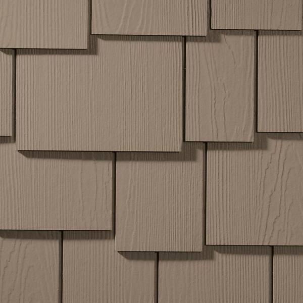 Hardie Shingle HZ10 15.25 in. x 48 in. Statement Collection Khaki Brown Staggered Edge Fiber Cement Siding