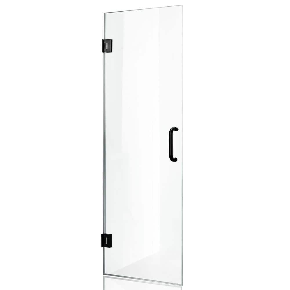 Matte Black 30" x 72" Frameless Hinged Shower Door