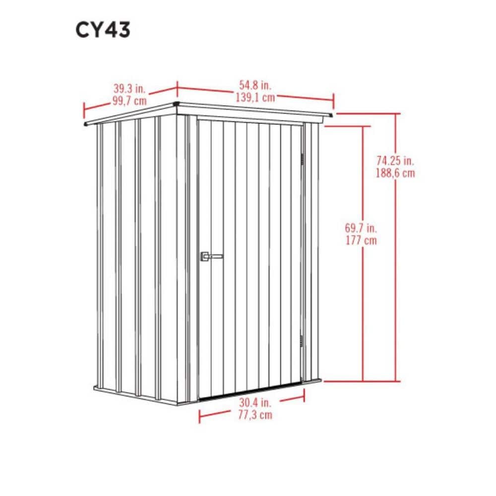 Juniper Berry 4' x 3' Steel Patio Storage Shed Kit