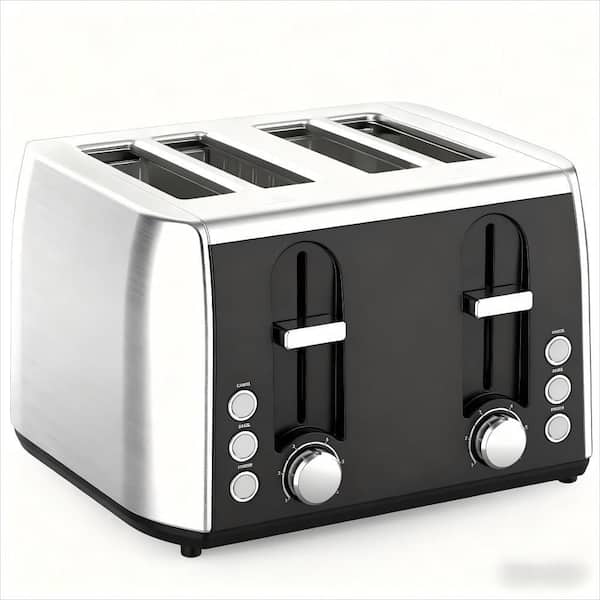 4-Slice Classic Stainless Steel Wide Slot Toaster with 6-Shade Settings