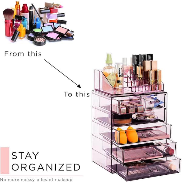 I hele verden Vælge presse Sorbus Freestanding 6-Drawer 6.25 in. x 14.25 in. 1-Cube Acrylic Cosmetic  Organizer in Purple MUP-SET-42PU - The Home Depot