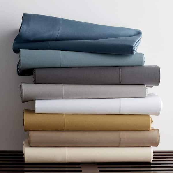 The Company Store Legends Luxury Solid White 500-Thread Count Cotton Sateen Twin Fitted Sheet