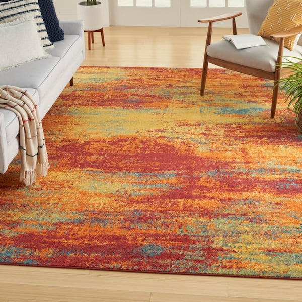 Essentials Flame 8 ft. x 10 ft. Abstract Contemporary Area Rug
