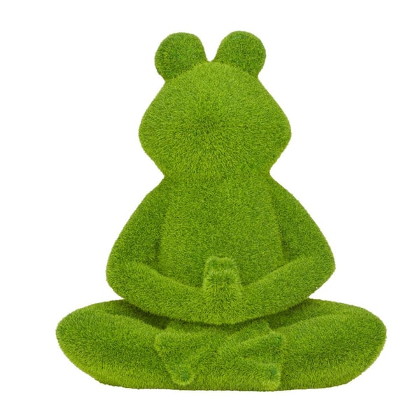 Litton Lane 13 in. Green MGO Eclectic Frog Garden Sculpture