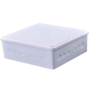 PVC Plastic Junction Conduit Box 9 x 9 x 3 in. with Pre Molded 3/4 in. and 1 in. Punch in Holes-(1-Pack)