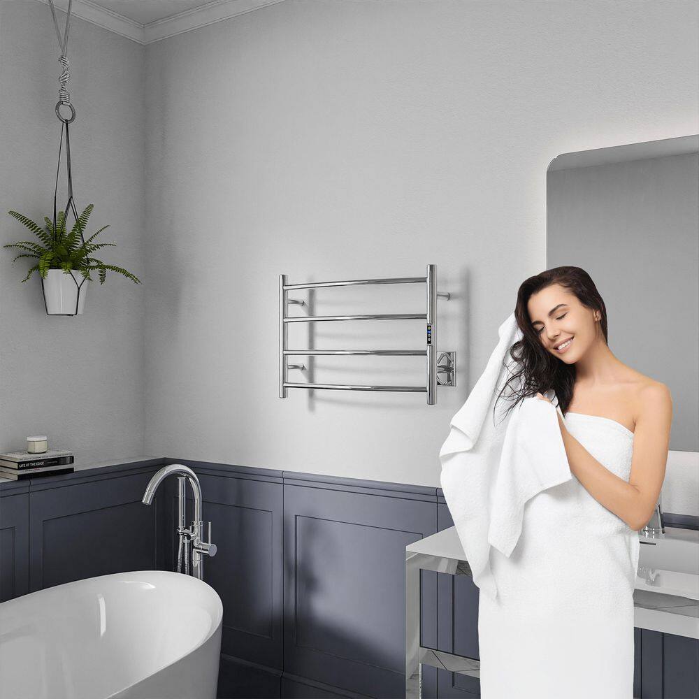 Polished Chrome Stainless Steel Wall Mounted Towel Warmer