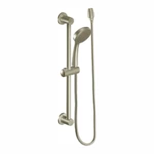 1-Spray Eco-Performance 4 in. Hand Shower with Slide Bar in Brushed Nickel